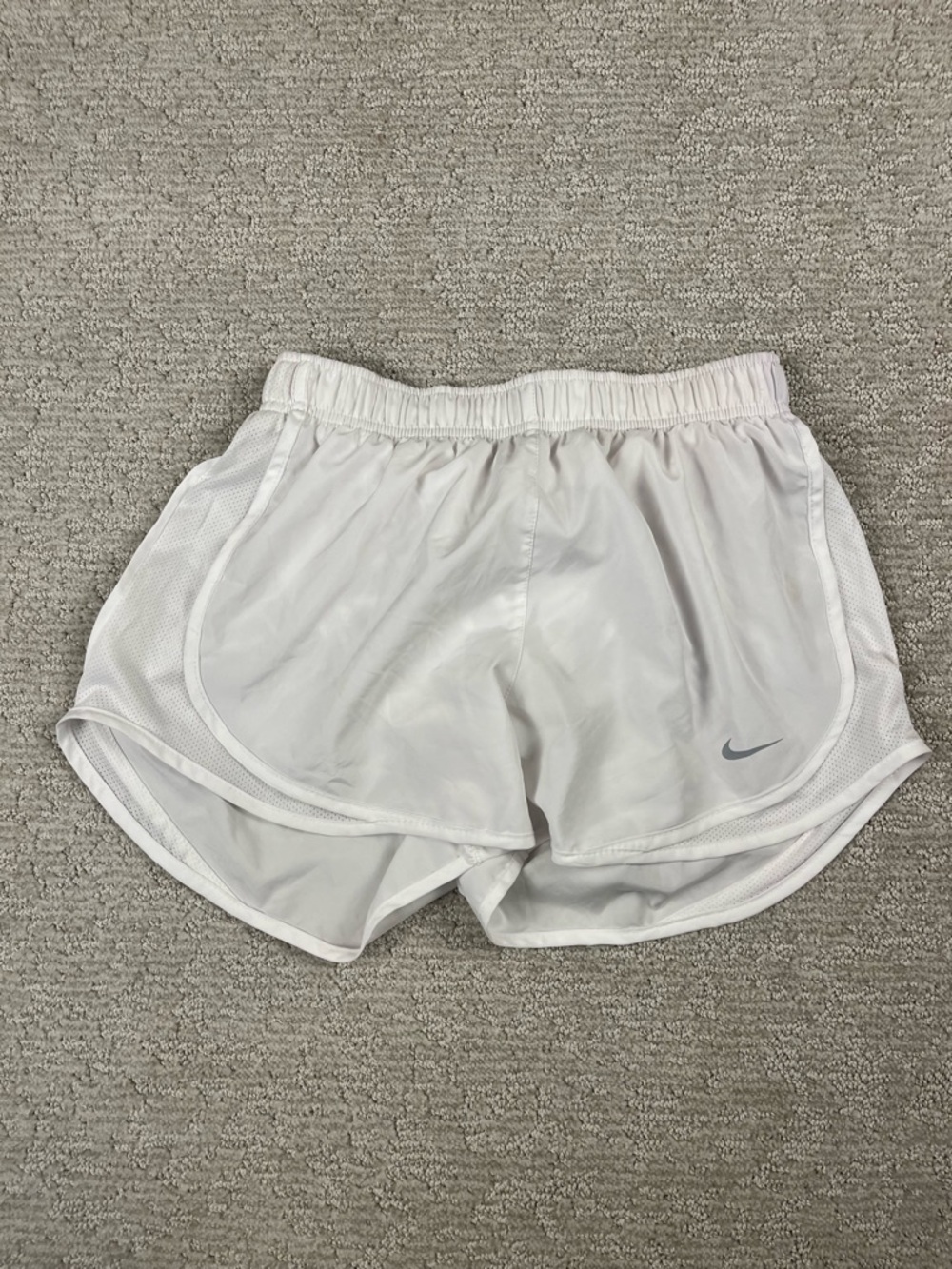 Nike Dri-Fit Athletic Running Shorts Womens Sz Small White Workout Exercise